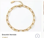Bracelet Nereide à maillons rectangulaires dorés en acier inoxydable