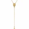Collier chapelet cravate en acier inoxydable doré avec médaille de la Vierge Marie et croix