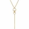 Collier cravate doré en acier inoxydable avec anneaux entrelacés et chaîne pendante