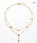 Collier multi-rangs Solara doré orné d'étoiles solaires